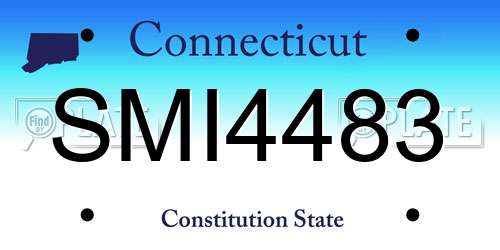 SMI4483 Connecticut License Plate