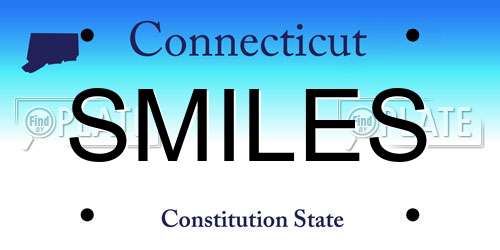 SMILES Connecticut License Plate