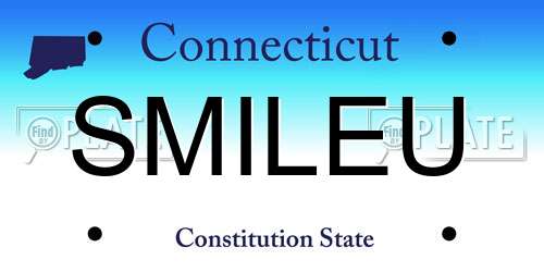 SMILEU Connecticut License Plate