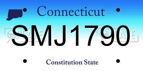 SMJ1790 Connecticut License Plate