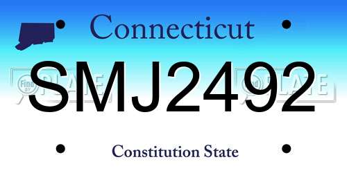 SMJ2492 Connecticut License Plate