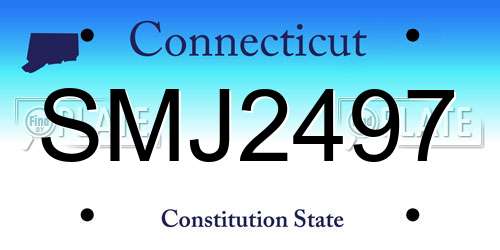 SMJ2497 Connecticut License Plate