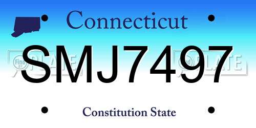 SMJ7497 Connecticut License Plate