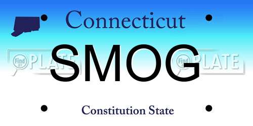 SMOG Connecticut License Plate