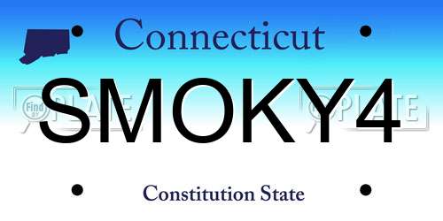SMOKY4 Connecticut License Plate