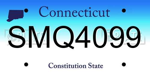 SMQ4099 Connecticut License Plate