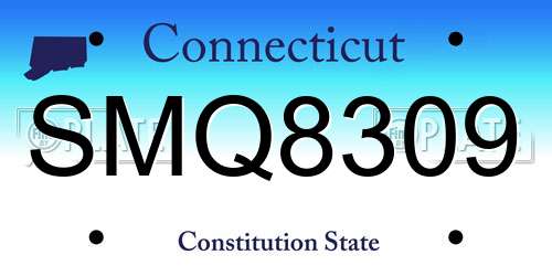 SMQ8309 Connecticut License Plate