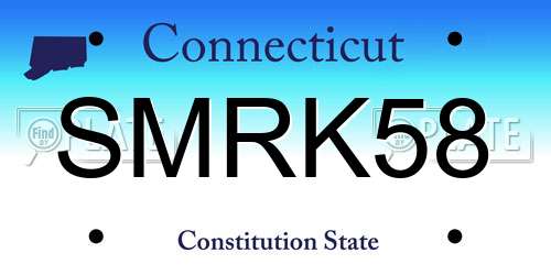 SMRK58 Connecticut License Plate