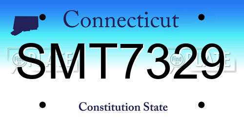 SMT7329 Connecticut License Plate
