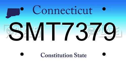 SMT7379 Connecticut License Plate