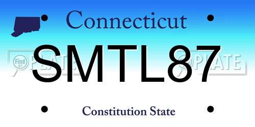 SMTL87 Connecticut License Plate