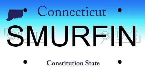 SMURFIN Connecticut License Plate