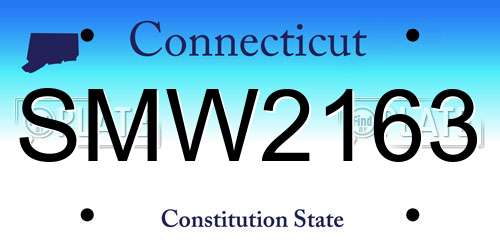SMW2163 Connecticut License Plate