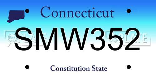 SMW352 Connecticut License Plate