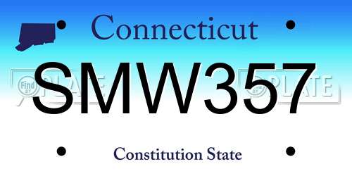 SMW357 Connecticut License Plate