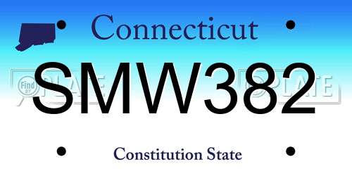 SMW382 Connecticut License Plate