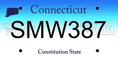 SMW387 Connecticut License Plate