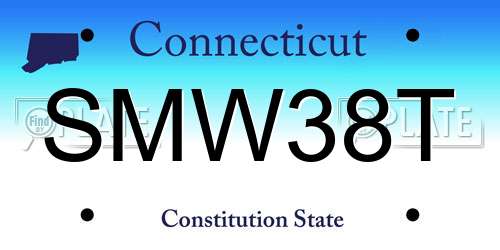 SMW38T Connecticut License Plate