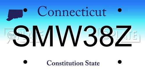 SMW38Z Connecticut License Plate
