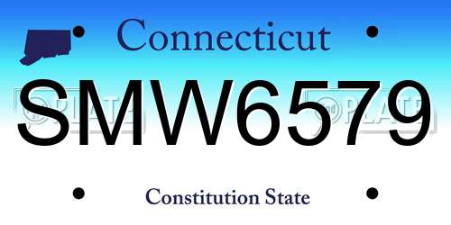 SMW6579 Connecticut License Plate