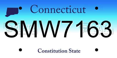 SMW7163 Connecticut License Plate
