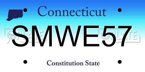 SMWE57 Connecticut License Plate