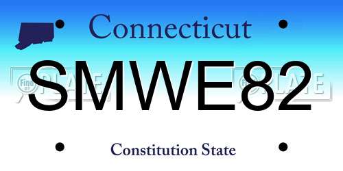 SMWE82 Connecticut License Plate