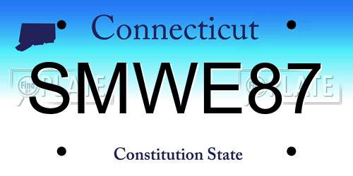 SMWE87 Connecticut License Plate