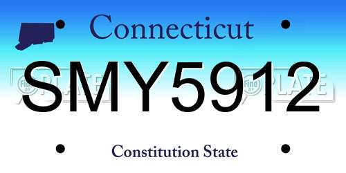 SMY5912 Connecticut License Plate