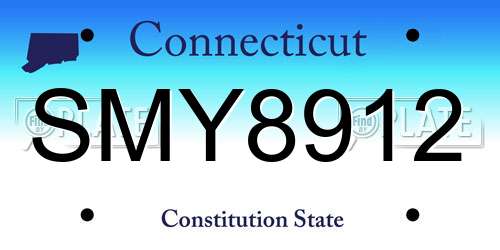 SMY8912 Connecticut License Plate