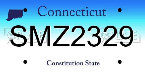 SMZ2329 Connecticut License Plate