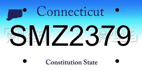SMZ2379 Connecticut License Plate