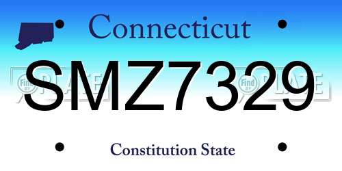 SMZ7329 Connecticut License Plate