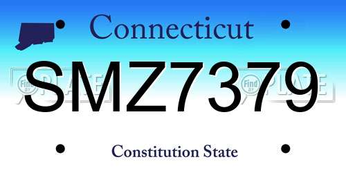 SMZ7379 Connecticut License Plate