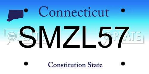 SMZL57 Connecticut License Plate