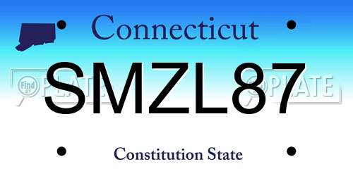 SMZL87 Connecticut License Plate