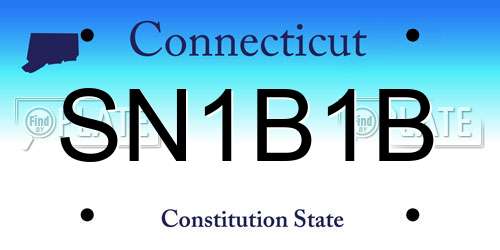 SN1B1B Connecticut License Plate