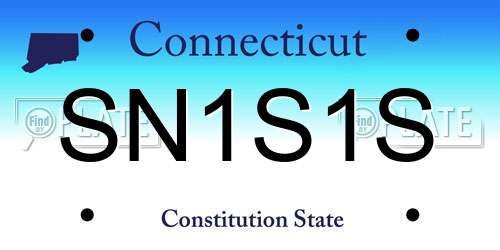 SN1S1S Connecticut License Plate