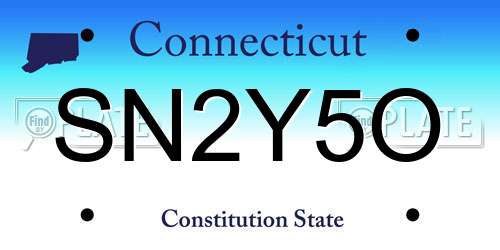 SN2Y5O Connecticut License Plate