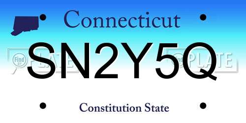 SN2Y5Q Connecticut License Plate