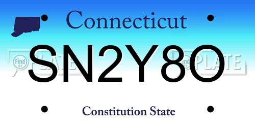 SN2Y8O Connecticut License Plate