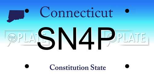 SN4P Connecticut License Plate