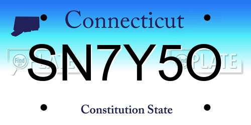 SN7Y5O Connecticut License Plate