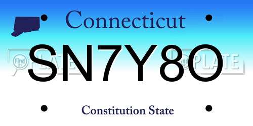 SN7Y8O Connecticut License Plate