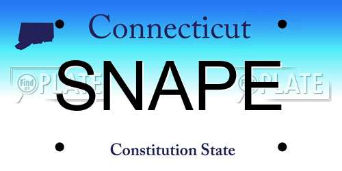 SNAPE Connecticut License Plate