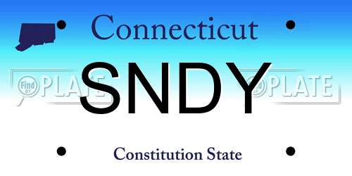 SNDY Connecticut License Plate