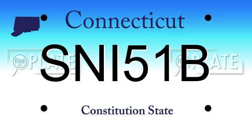 SNI51B Connecticut License Plate