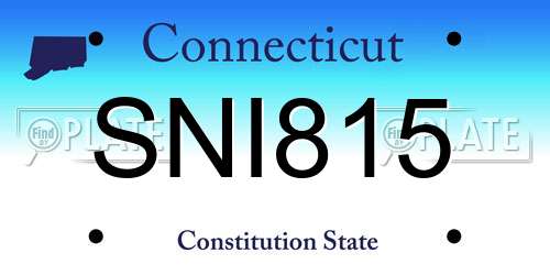 SNI815 Connecticut License Plate