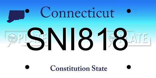 SNI818 Connecticut License Plate