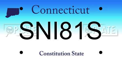 SNI81S Connecticut License Plate